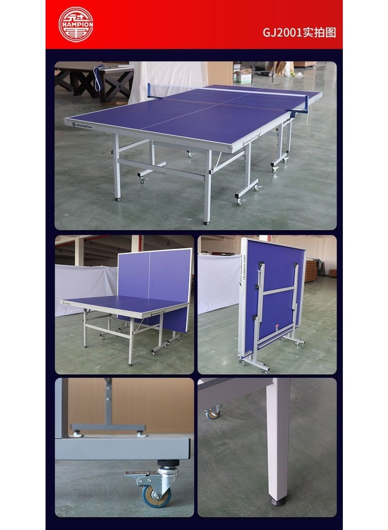 Double Fish GJ2001 Foldable Ping Pong Table, Standard Size Indoor Table Tennis Table with Wheels for Home Training - Image 5